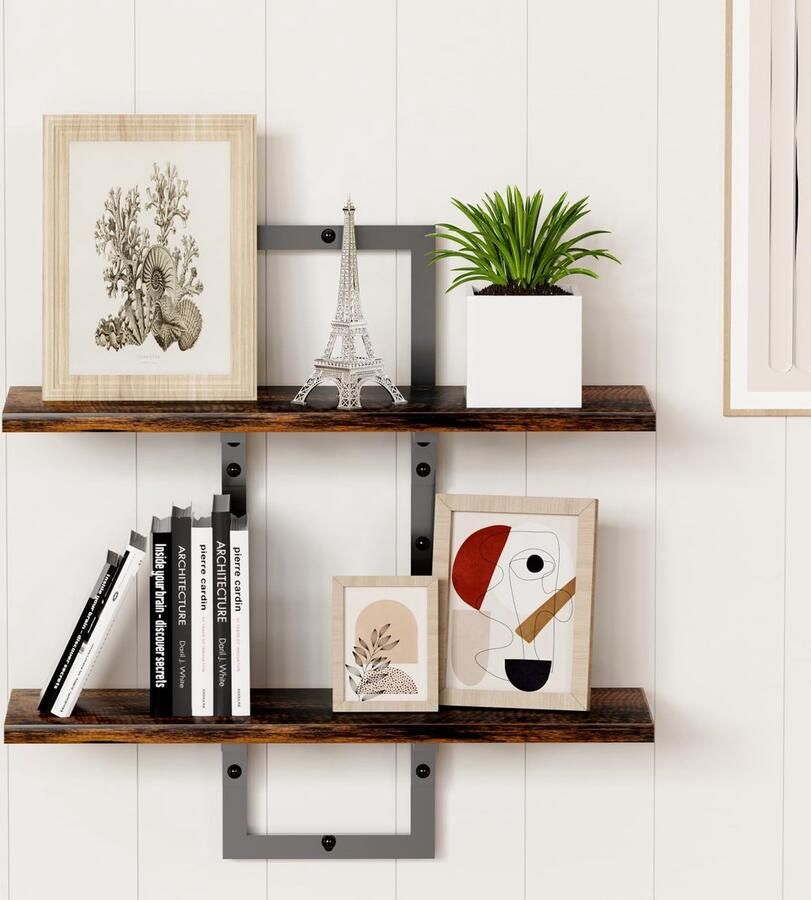 La'Moussawi Industrieel Wandrek met Uitschuifbare Beugels voor Stijlvolle Opslag