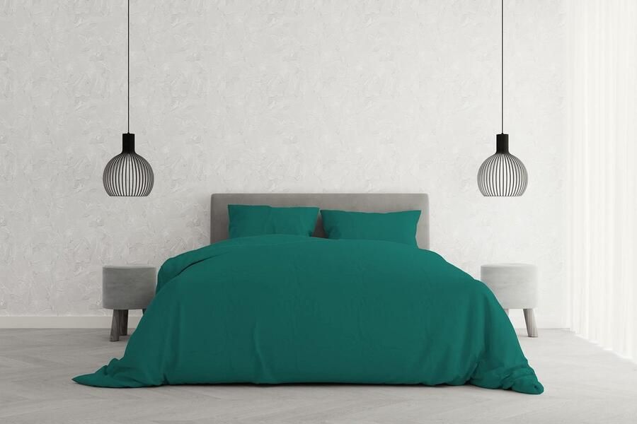 La'Moussawi Italiaans Beddengoed Set Met Luxe Dekbedovertrek In Watergroen Voor Dubbel Bed