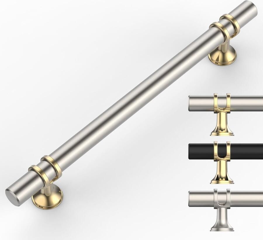 La'Moussawi Kastgrepen Set van 10 Stuks in Nikkelgoud voor Meubeltoepassingen