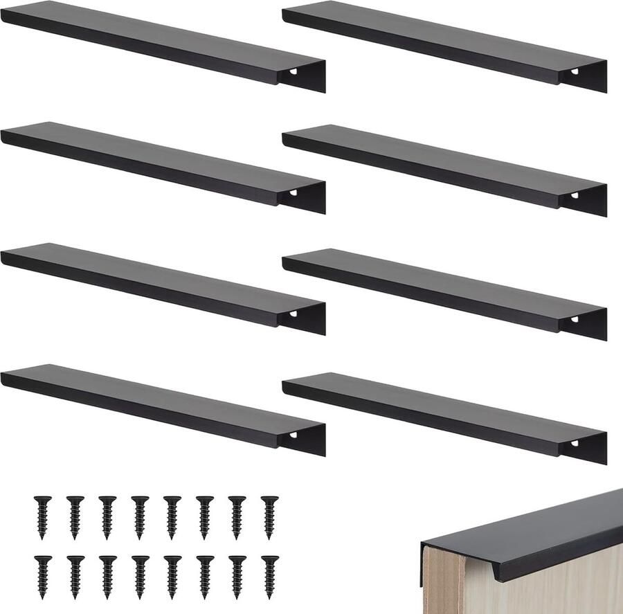 La'Moussawi Kastgrepen Set van 8 Stuks met Schroeven Modern en Verborgen Design voor Meubels