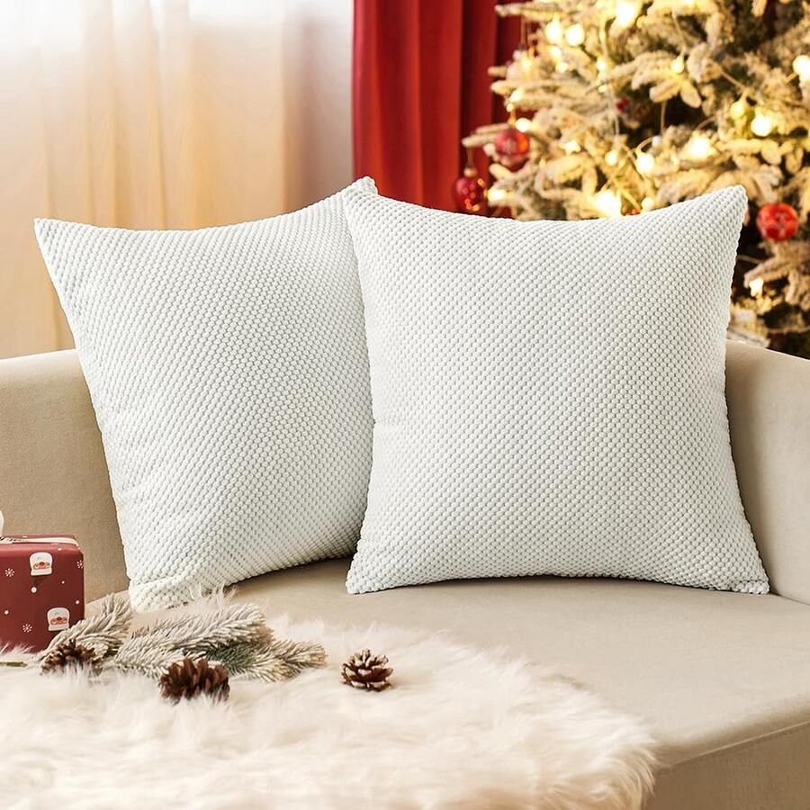 La'Moussawi Kerst Cordsfluwelen Decoratieve Kussenslopen Set van 2 voor Woonkamer en Bank