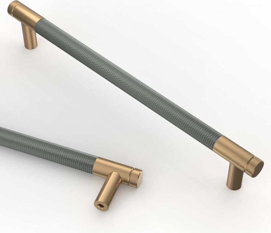 La'Moussawi Klassieke Gekartelde Handgrepen voor Keuken- en Kastmeubilair Goudgrijs 192 mm Gatafstand 10 Stuks
