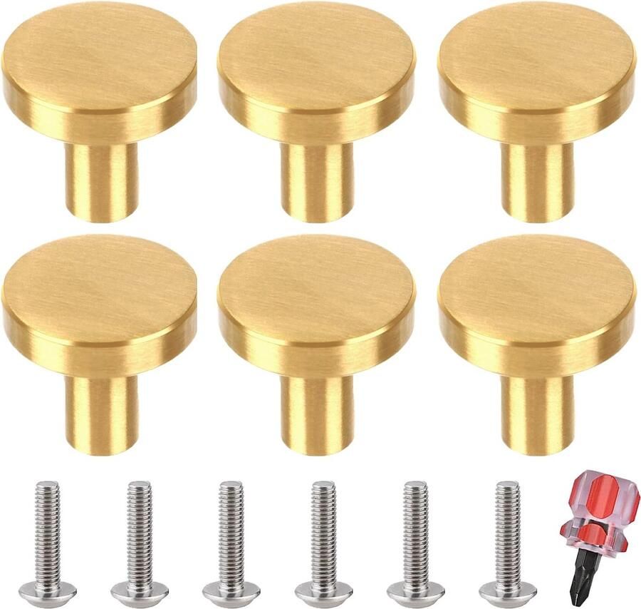 La'Moussawi Klassieke Gouden Kastknoppen Set van 6 voor Stijlvolle Interieurs