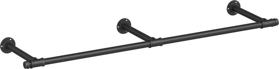 La'Moussawi Kledingstang voor Wandmontage met Industrieel Ontwerp en Hoge Draagkracht voor Kleine Ruimtes