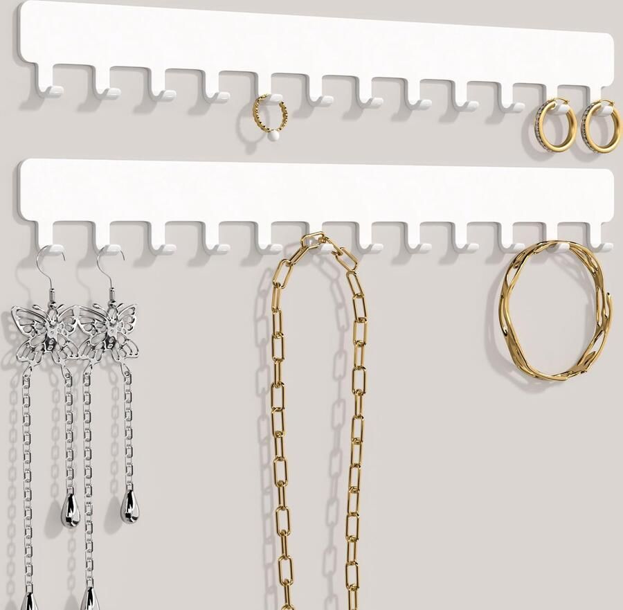 La'Moussawi Kunstzinnige Wandhouder voor Sieraden Stijlvolle en Praktische Sieradenoplossing voor Halskettingen Armbanden en Oorbellen