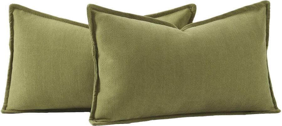 La'Moussawi Kussenhoezen Set van 2 in Zachte Chenille Met Stijlvolle Franjes Voor Bank of Slaapkamer