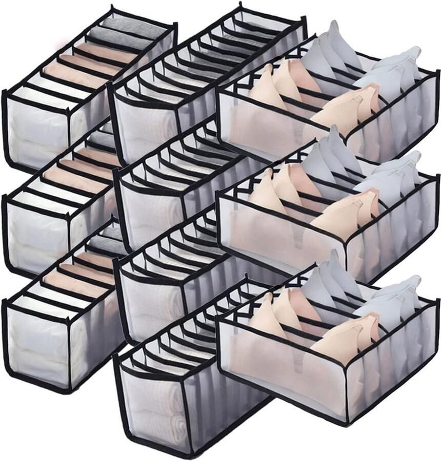 La'Moussawi Lade-organizer Set van 10 Stuks voor Kledingkast Ondergoed en Sokken Opslagoplossing