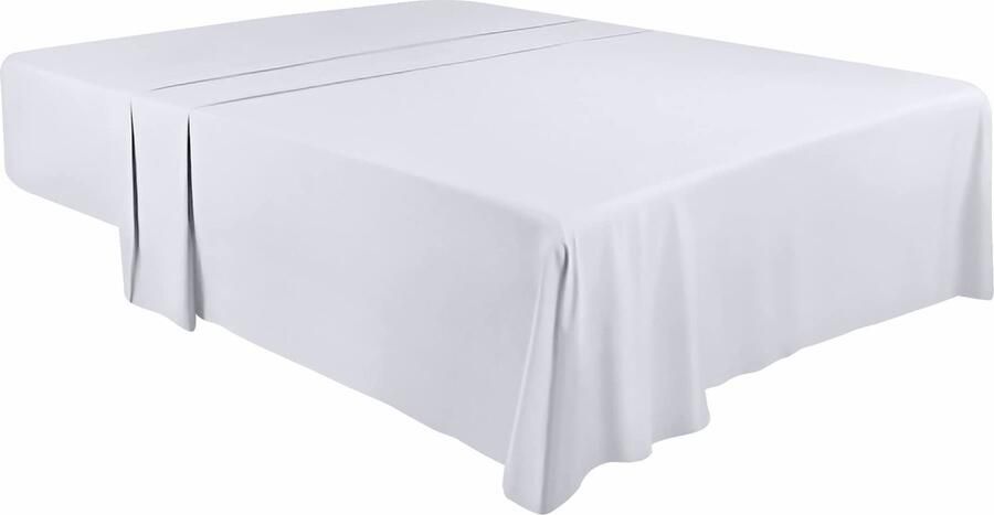 La'Moussawi Luxe en Zacht Plat Laken van Microvezel voor Kingsize Bedden 270 x 290 cm Wit