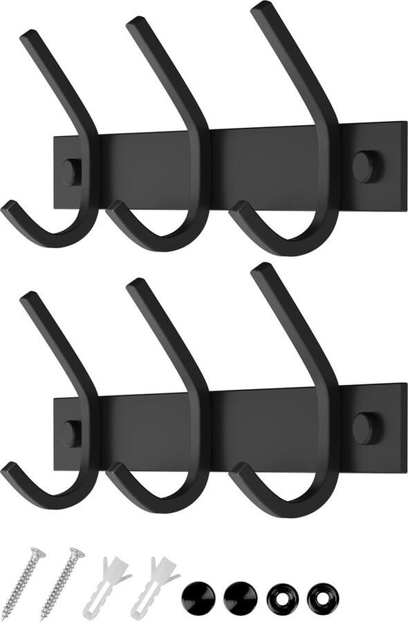 La'Moussawi Moderne Zwarte Wandhaken voor Zware Belastingen en Stijlvolle Organisatie