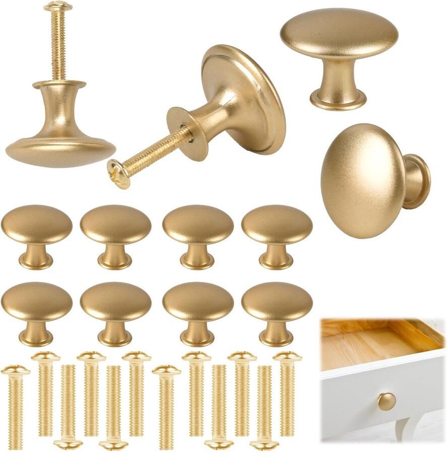 La'Moussawi Mooie Ronde Gouden Meubelknoppen Set van 12 Stuks voor Toepassingen