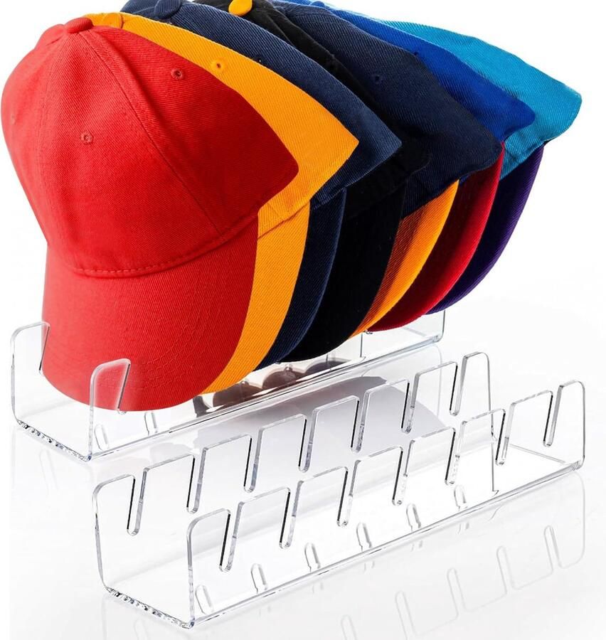 La'Moussawi Multifunctionele Acryl Houder voor Baseballpetten en Meer 2 Stuks Geschikt voor 14 Petten