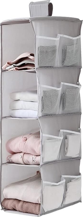 La'Moussawi Multifunctionele Hangorganizer met Vier Vakken voor Kledingkast en Slaapkameropslag