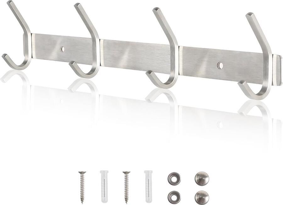La'Moussawi Multifunctionele Roestvrijstalen Wandhaaklijst voor Ruimtes