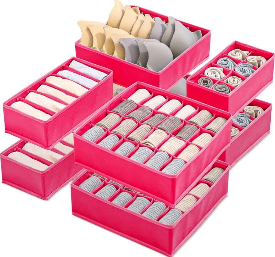 La'Moussawi Opvouwbare Ladeorganizers voor Ondergoed en Accessoires Set van 8 Stuks voor Optimaal Ruimtegebruik