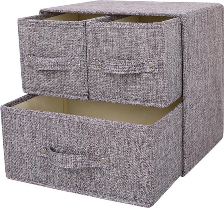 La'Moussawi Opvouwbare Stoff Opbergdoos met Handgreep en Deksel voor Artikelen
