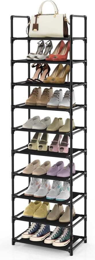 La'Moussawi Ruim 10-laags Schoenenrek voor Opslag van 20-25 Paar Schoenen in Smalle Ruimtes