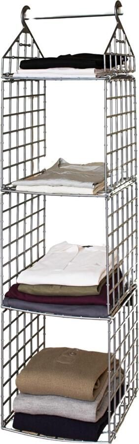 La'Moussawi Ruimtebesparende Hangende Kastorganizer met Vier Etages voor Kleding en Accessoires