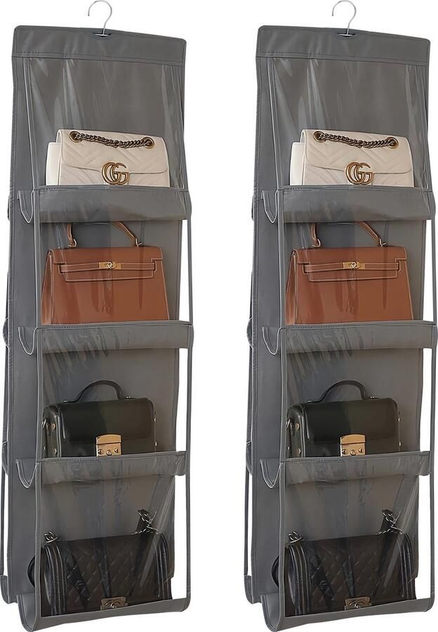 La'Moussawi Ruimtebesparende Hangende Organizer voor Handtassen en Accessoires met Transparante Vakken