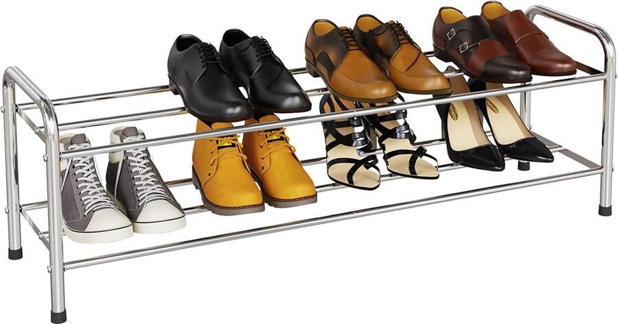 La'Moussawi Schoenenrek met Twee Niveaus van Roestvrij Staal voor Opslagbehoeften