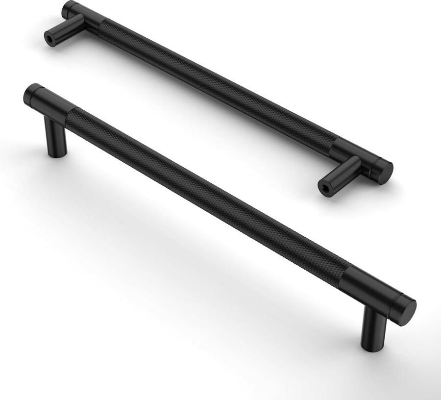 La'Moussawi Set van 10 Vintage Stijl Kast- en Ladehandgrepen met Zwart Afwerking voor Moderne Interieurs