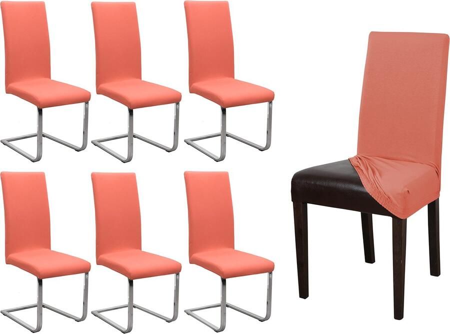 La'Moussawi Set van 6 Elastische Stoelhoezen voor Optimaal Zitcomfort en Bescherming