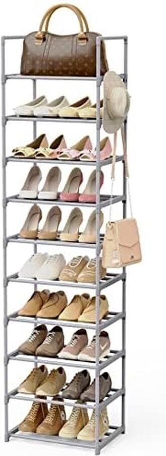 La'Moussawi Smal en Hoog Schoenenrek Met 10 Niveaus Voor Optimale Ruimtebesparing