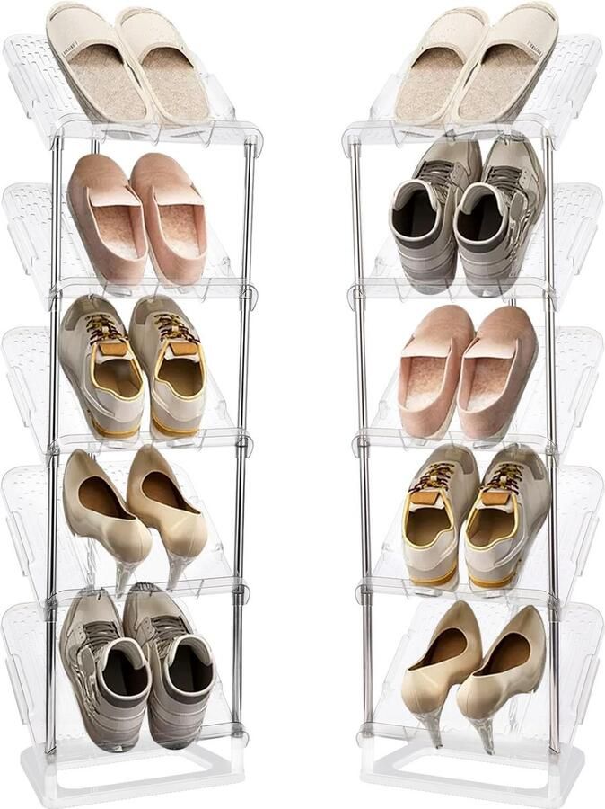 La'Moussawi Smal en Ruimtebesparend Schoenenrek met 5 Niveaus voor Schoenmaten en Meerdere Kamers