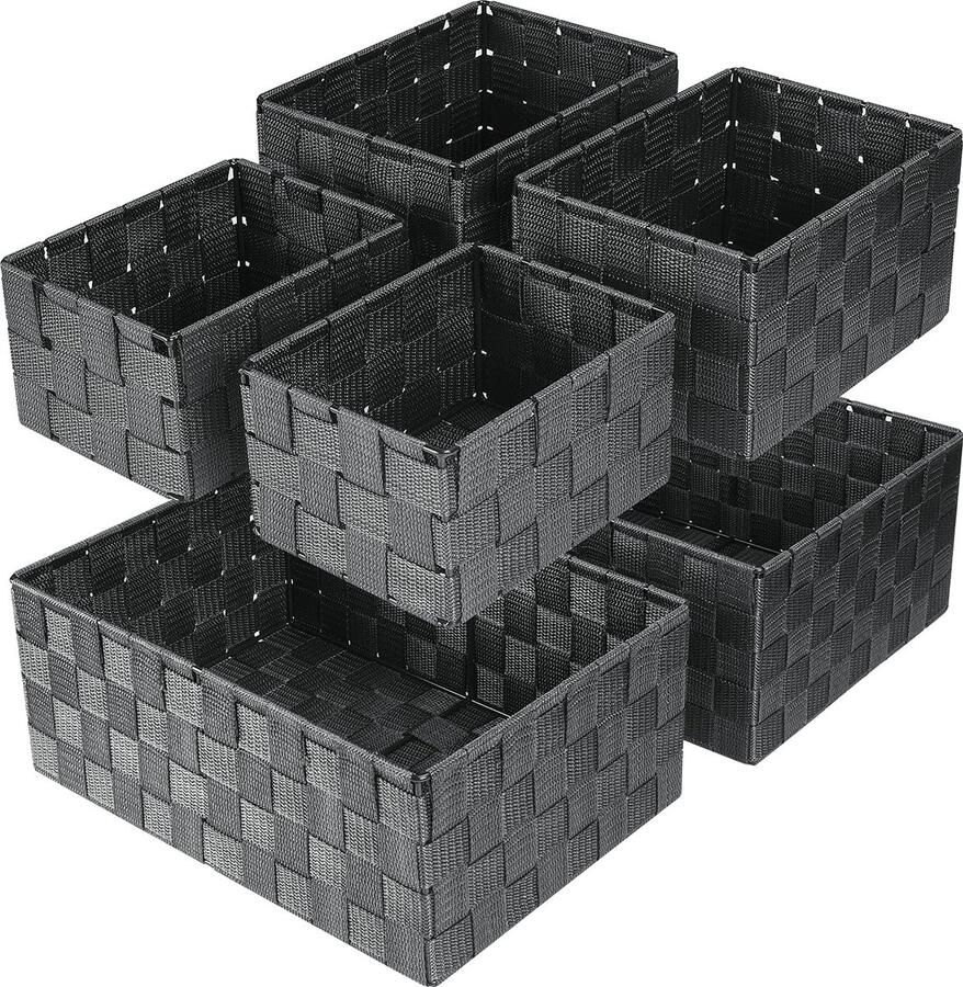 La'Moussawi Stapelbare Opbergmanden Set van 6 voor Badkamer Keuken en Woonruimte Organisatie