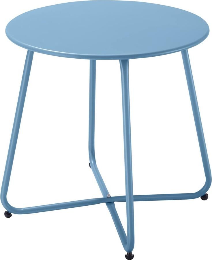 La'Moussawi Stijlvolle en Functionele Ronde Bijzettafel voor Binnen en Buiten met Verstelbare Poten
