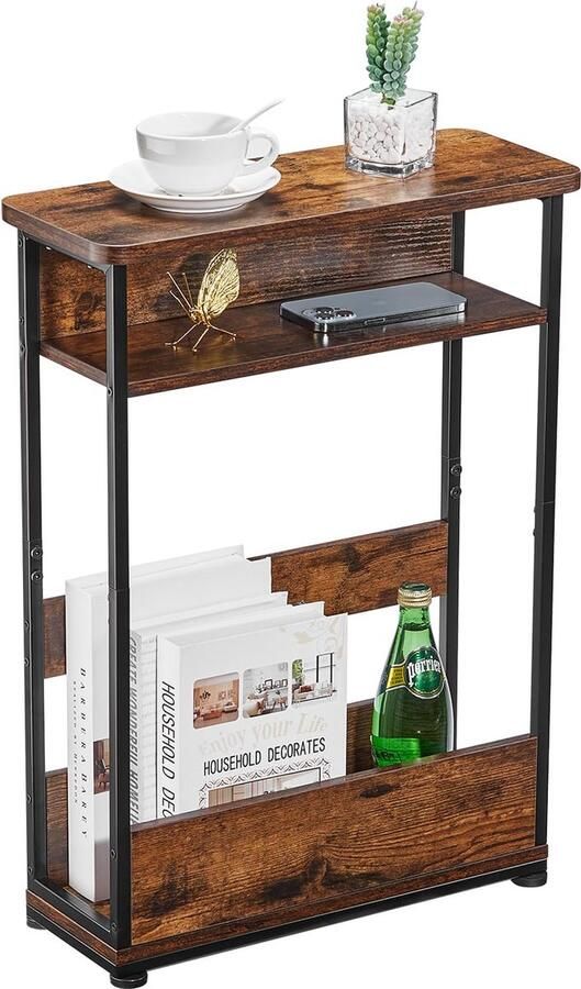 La'Moussawi Stijlvolle en Ruimtebesparende Bijzettafel met Veelzijdige Opbergmogelijkheden voor Elk Interieur