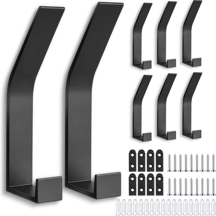 La'Moussawi Stijlvolle en Zwarte Wandhaken Set voor Toepassingen