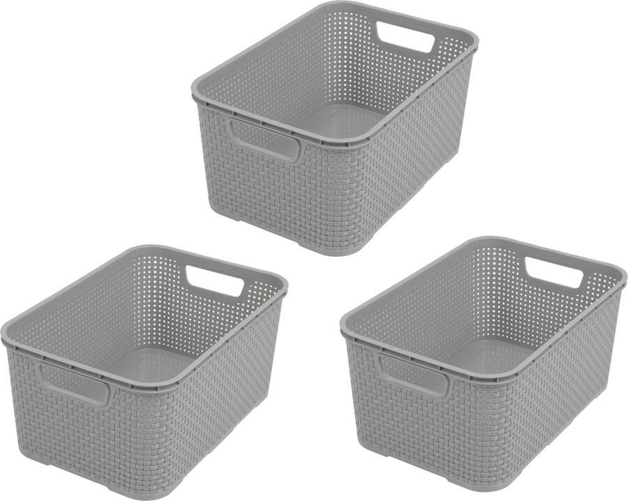 La'Moussawi Stijlvolle Manden Set van Drie in Modern Rotan Design voor Ruimtes