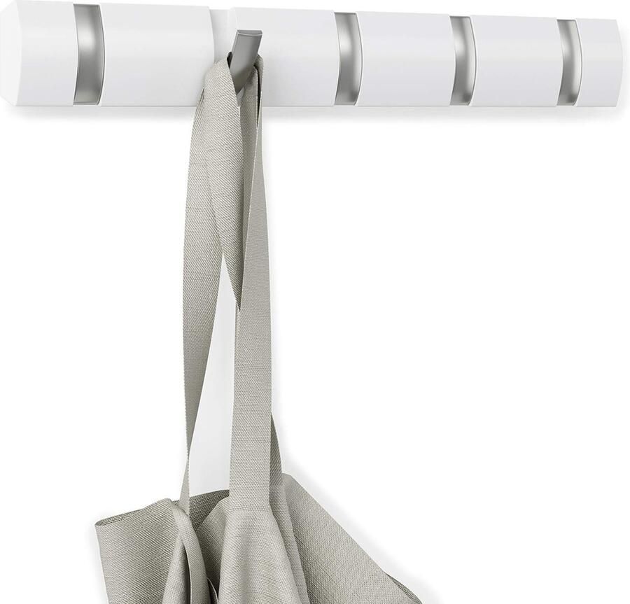 La'Moussawi Stijlvolle Muurkapstoklijst met Inklapbare Haken voor Ruimtebesparing en Organisatie