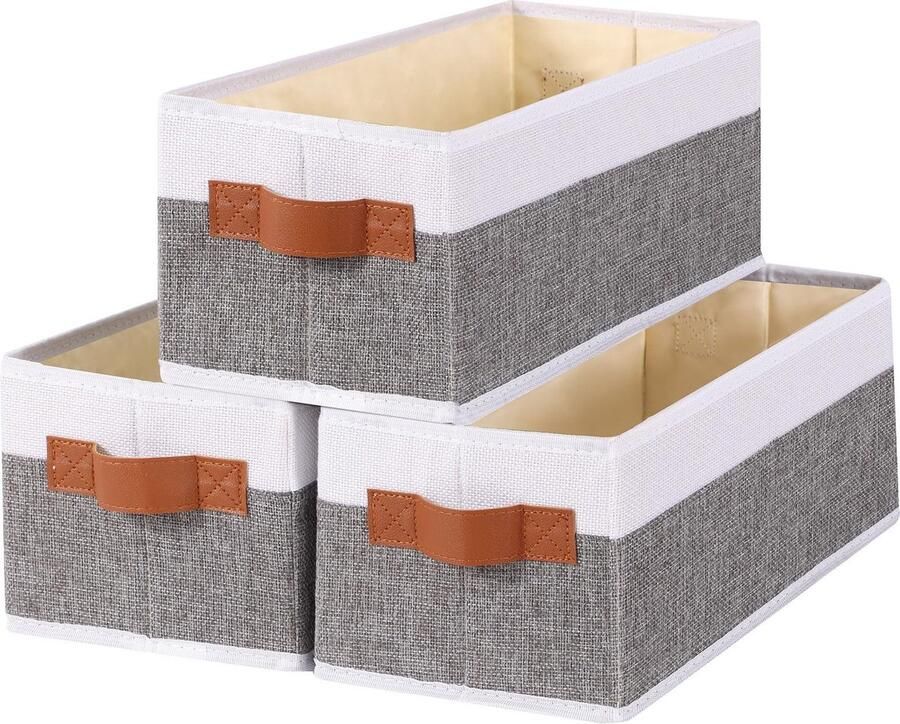 La'Moussawi Stijlvolle Opvouwbare Stoffen Opbergmanden Set met Handvatten voor Elke Ruimte in Huis