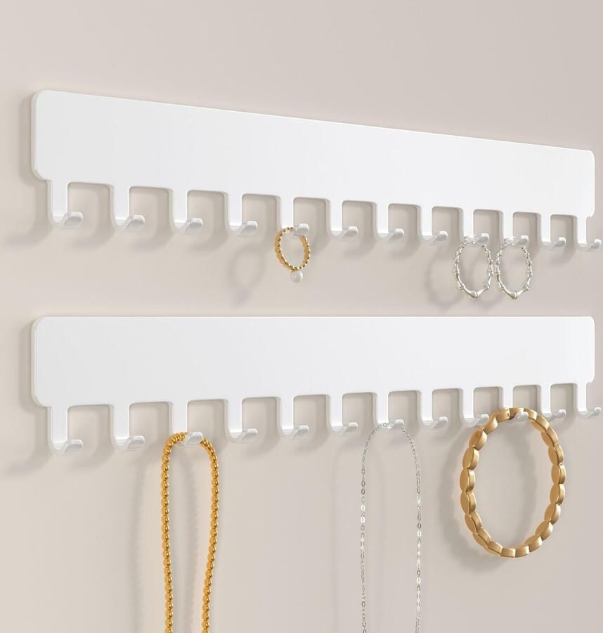 La'Moussawi Stijlvolle Wandhanger voor Kettingen en Sieraden Opslag Set van 2