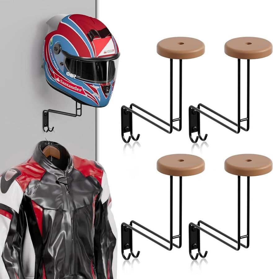 La'Moussawi Stijlvolle Wandhouder Set voor Helmen en Accessoires Geschikt voor Toepassingen