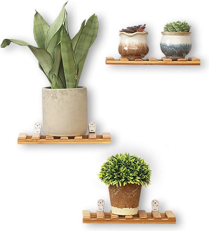 La'Moussawi Stijlvolle Wandplanken Set van 3 voor Multifunctioneel Gebruik in Huis