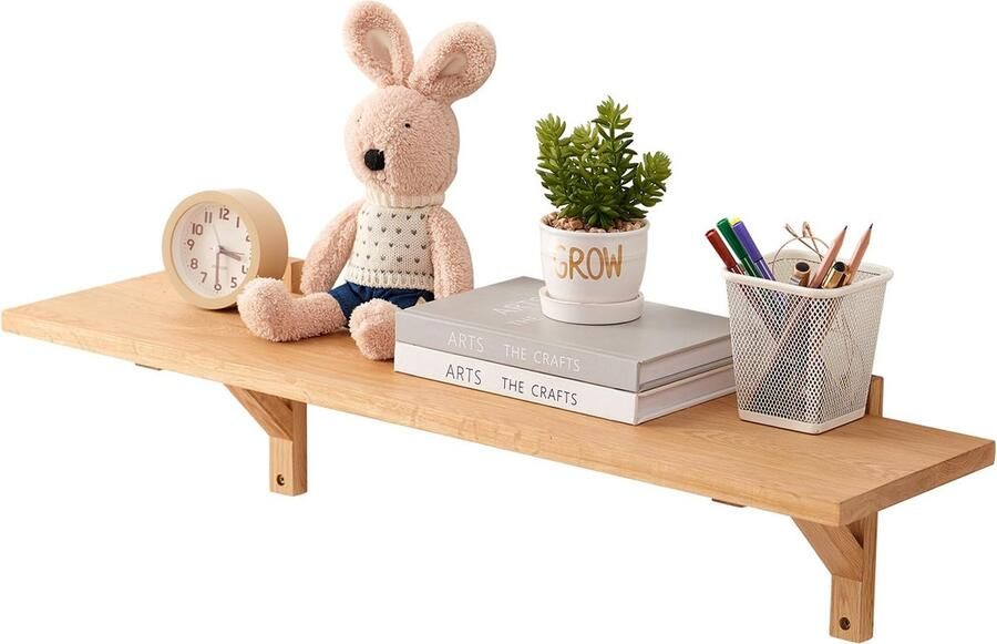 La'Moussawi Stijlvolle Zwevende Eikenhouten Wandplank Voor Elke Ruimte in Huis of Kantoor