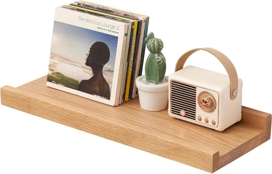 La'Moussawi Stijlvolle Zwevende Wandplank van Massief Eiken voor Ruimtes in Huis