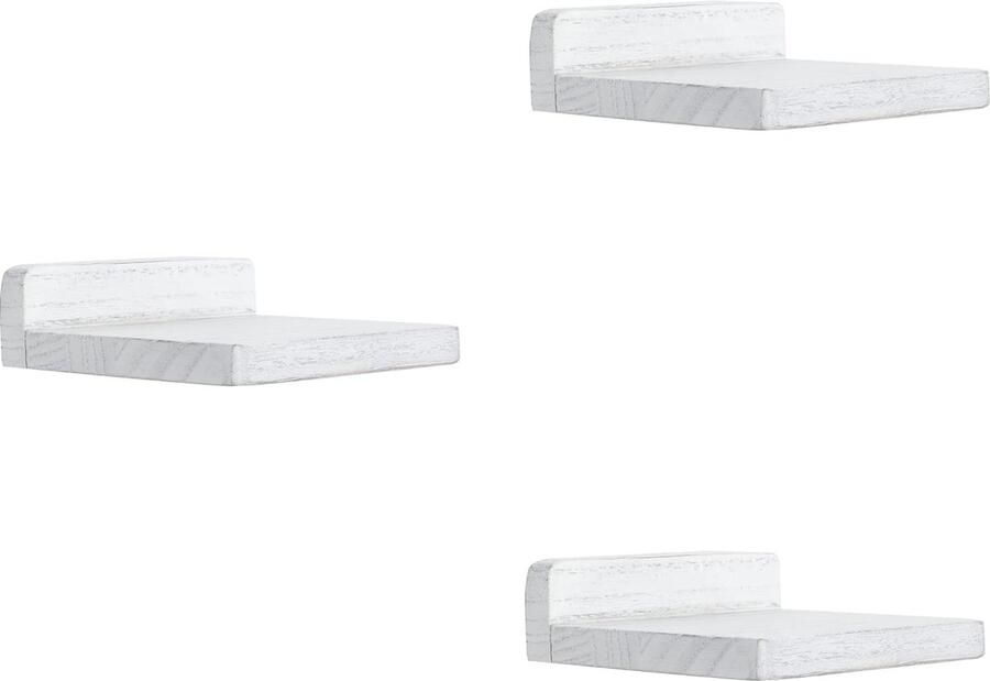 La'Moussawi Stijlvolle Zwevende Wandplankenset voor Compacte Ruimtes Houten Decoratieve Wandrekken 3 Stuks