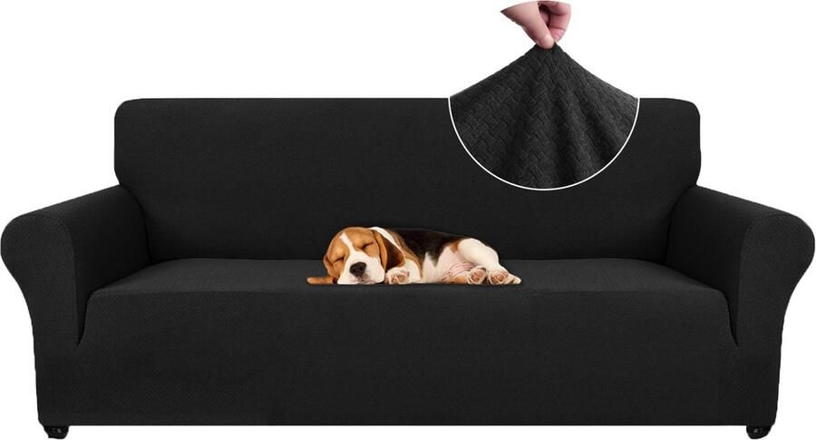 La'Moussawi Stretchbare Zwarte Bankhoes met Ademend Design voor Huisdierenbescherming