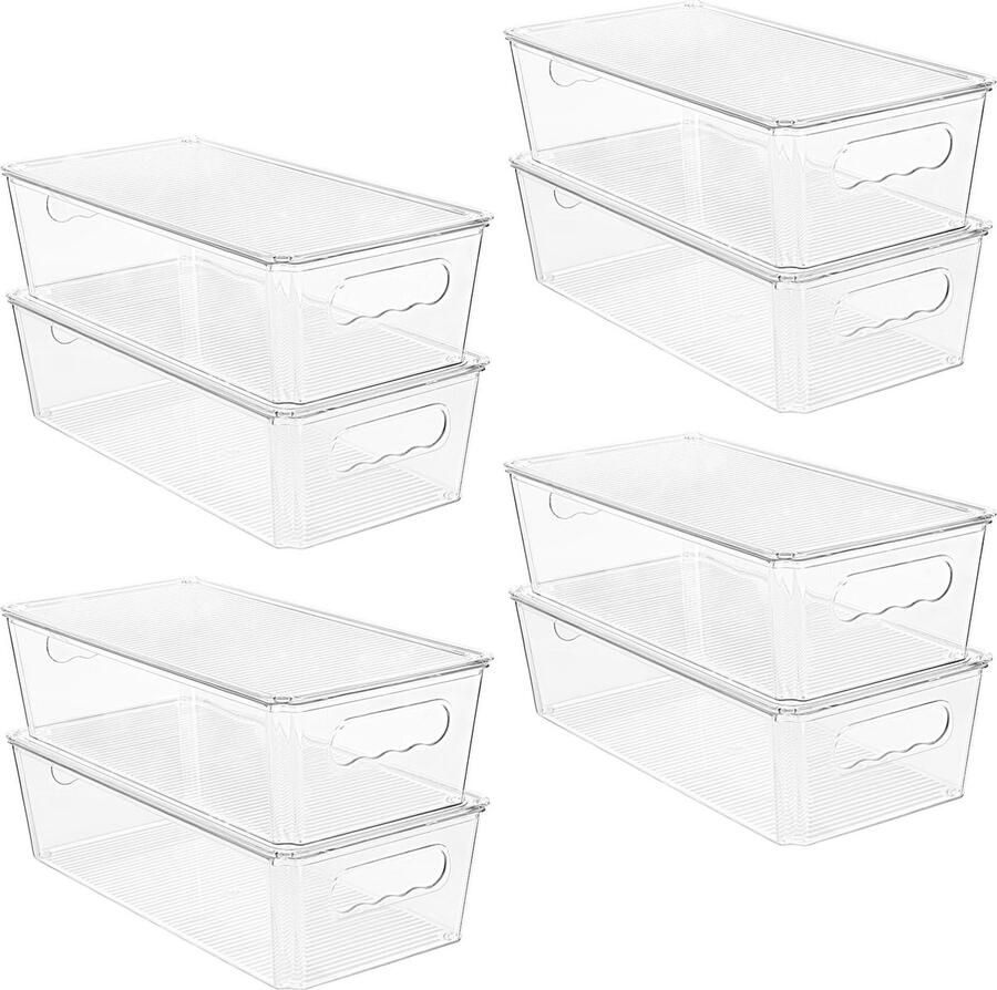 La'Moussawi Transparante Stapelbare Organizerset voor Keuken en Koelkast 8-delige Set