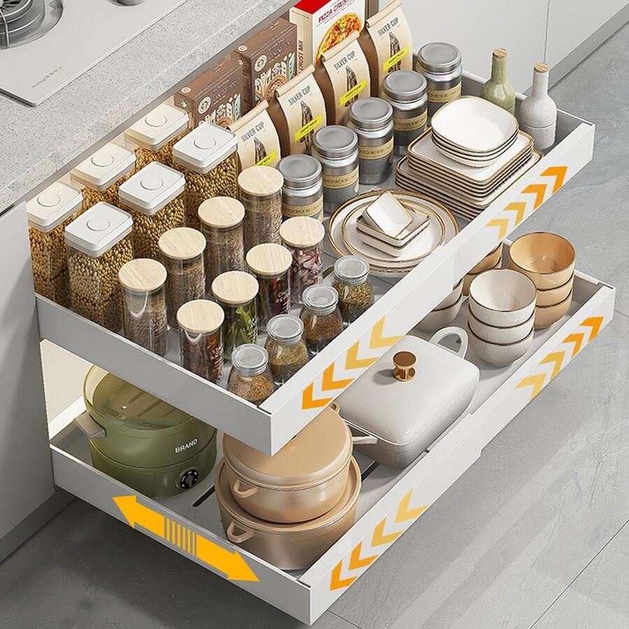 La'Moussawi Uittrekbare Telescopische Lade voor Flexibele Keukenorganisatie en Opslagoptimalisatie