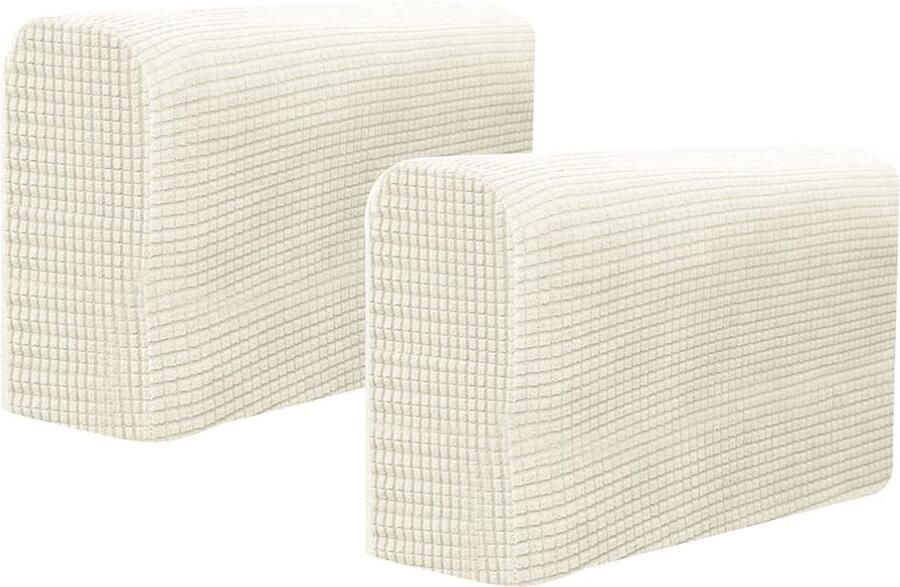 La'Moussawi Universele Elastische Armleuningbeschermers voor Stoelen en Banken Set van 2 in Neutrale Kleur