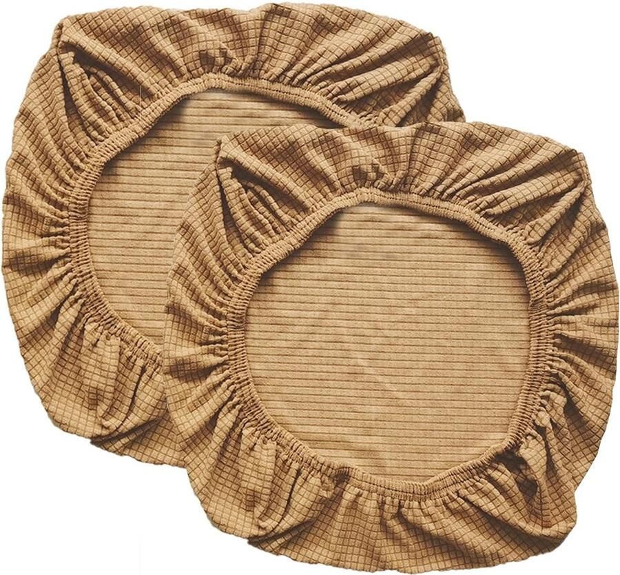 La'Moussawi Universele en Elastische Stoelhoezen voor Bureaustoelen Set van 2 in Chocoladekleur