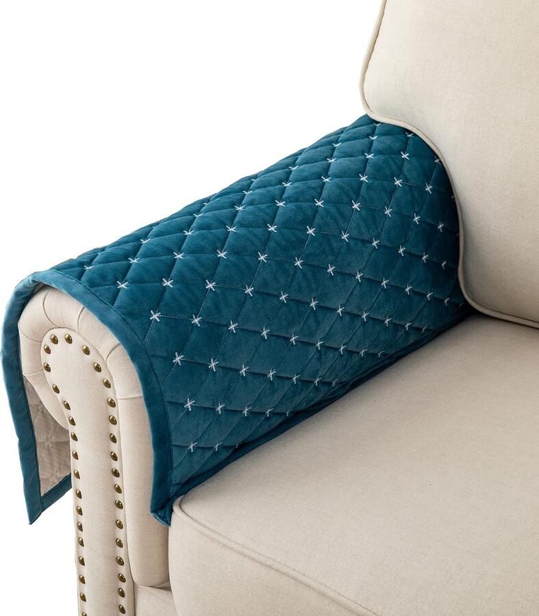 La'Moussawi Veelzijdige Fluwelen Armleuninghoes voor Banken en Stoelen Beschermt Tegen Vlekken en Huisdieren