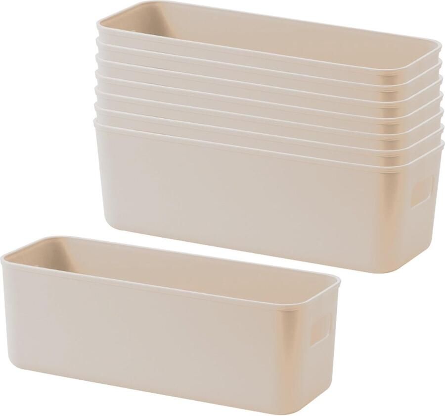 La'Moussawi Veelzijdige Kunststof Opbergdozen met Handgrepen voor Ruimtes en Toepassingen