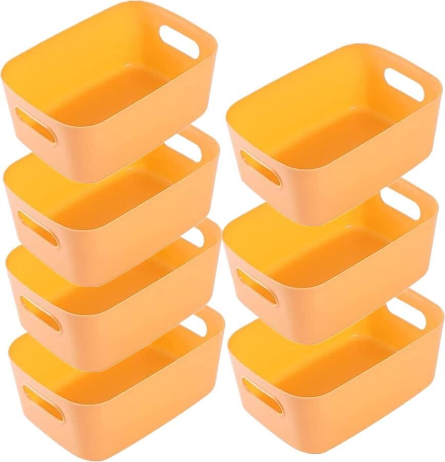 La'Moussawi Veelzijdige Set van 7 Kleurrijke Opbergdozen met Handgrepen voor Huis en Keuken