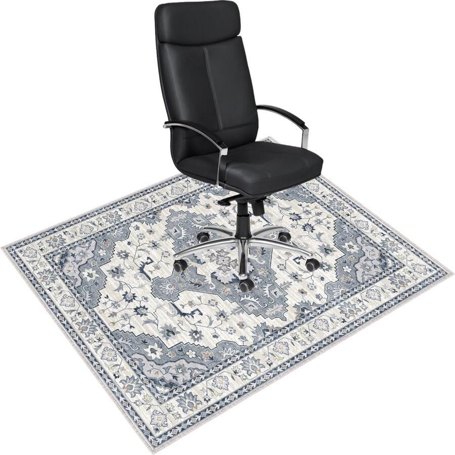 La'Moussawi Vloerbeschermende Mat voor Bureaustoel met Luxe Stof en Antislip Ondersteuning