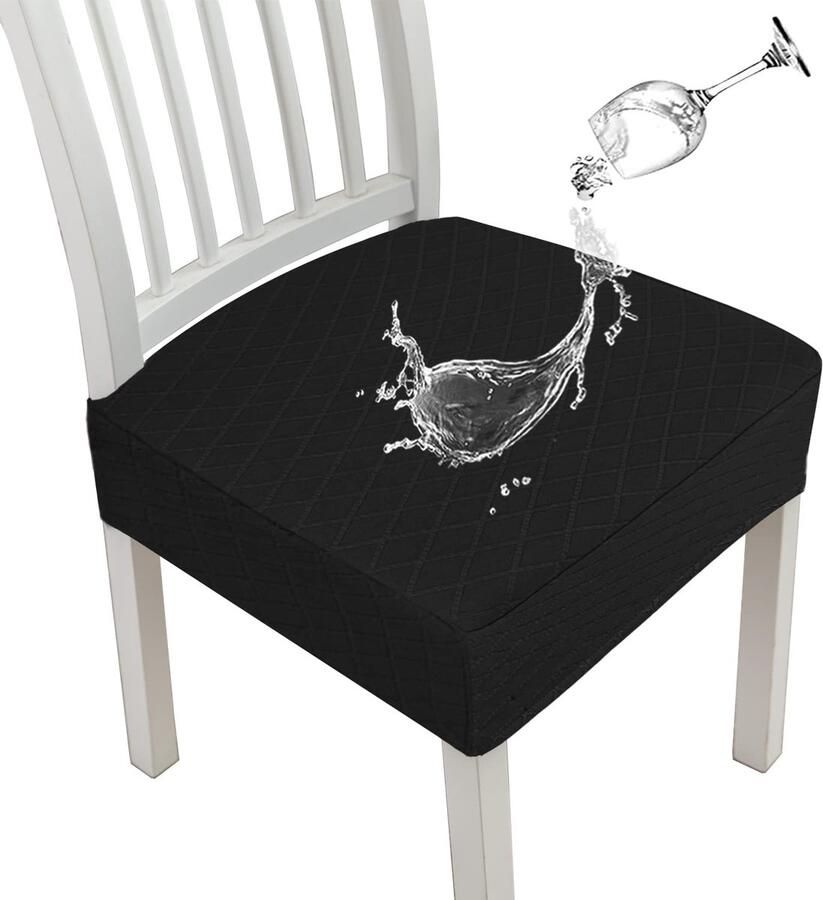 La'Moussawi Waterbestendige Stretch Stoelhoezen voor Eetkamerstoelen Verwijderbaar en Wasbaar Set van 4